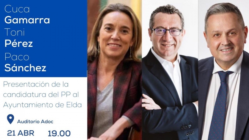 Cuca Gamarra, Toni Pérez y Shakira Martinez estarán en el acto del 21 de Abril en ADOC Elda.