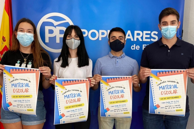 Nuevas Generaciones del PP lanza una campaña de recogida de material escolar.