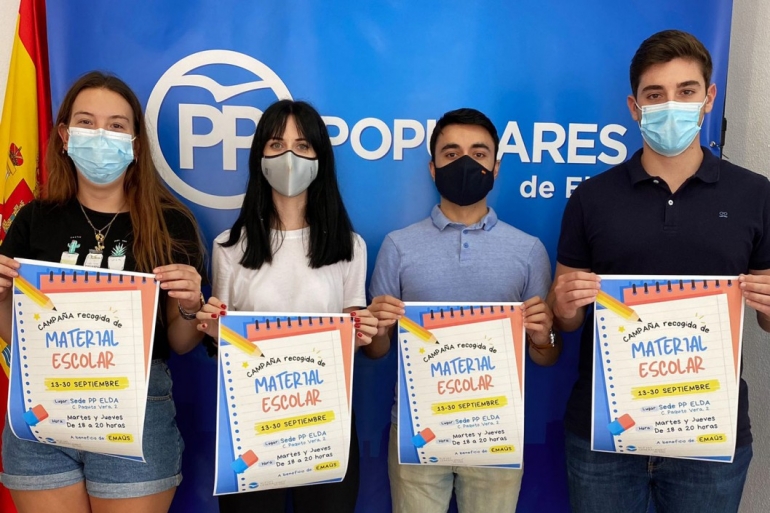 Nuevas Generaciones del PP lanza una campaña de recogida de material escolar.